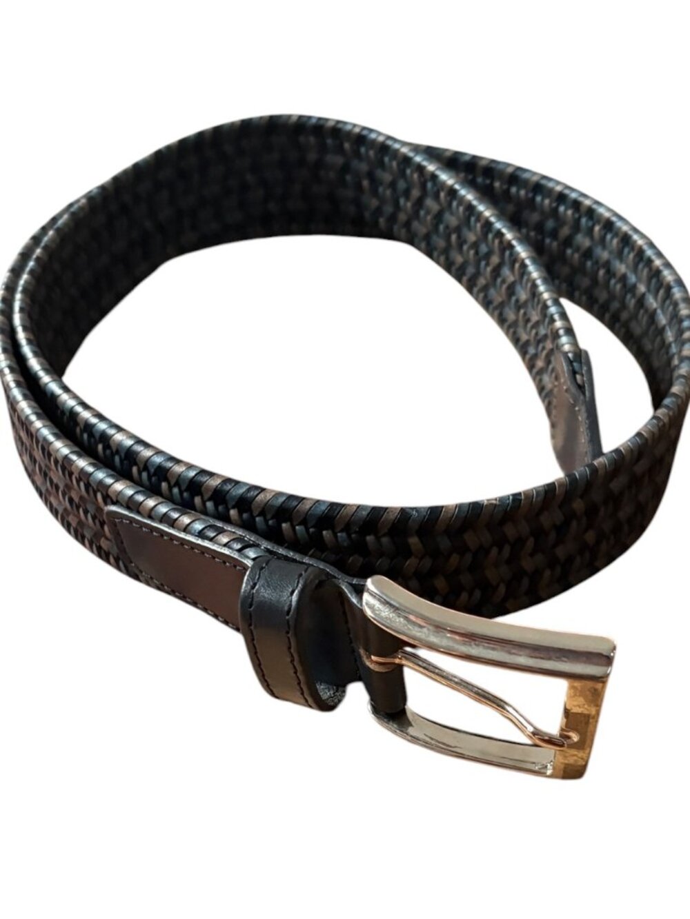 Luciano Moresco Black Leather Belt Size 38 Made in Italy